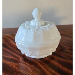 Vintage Westmoreland Authentic Milk Glass Candy DIsh with Lid